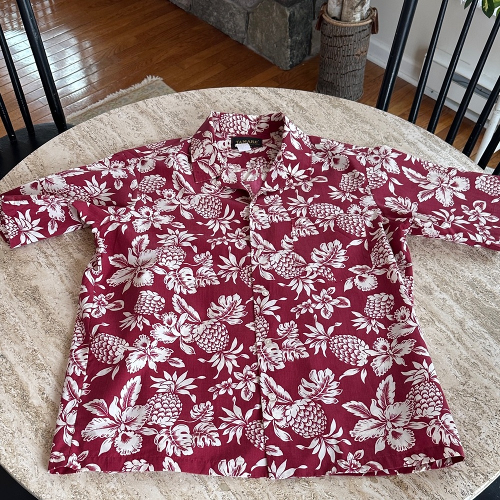 Men's Red Floral Hawaiian Shirt